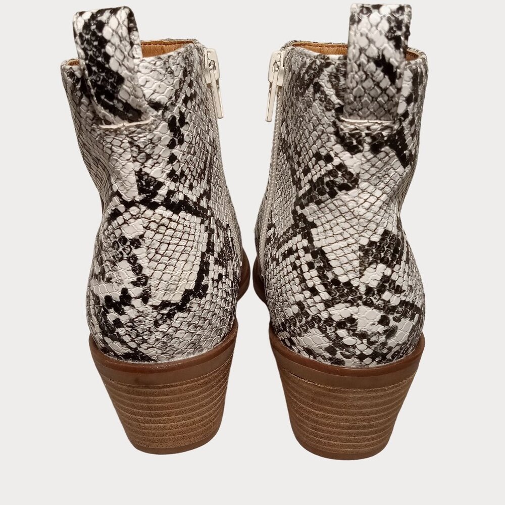 Code West Womens Voodoo Snake Print Ankle Boots Side Zipper Size 7.5 Stacked Hee - Picture 9 of 11